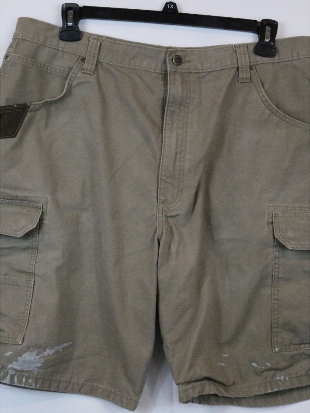 Wrangler Cargo Shorts Mens 42 Tan Khaki Workwear Carpenter Utility Rugged